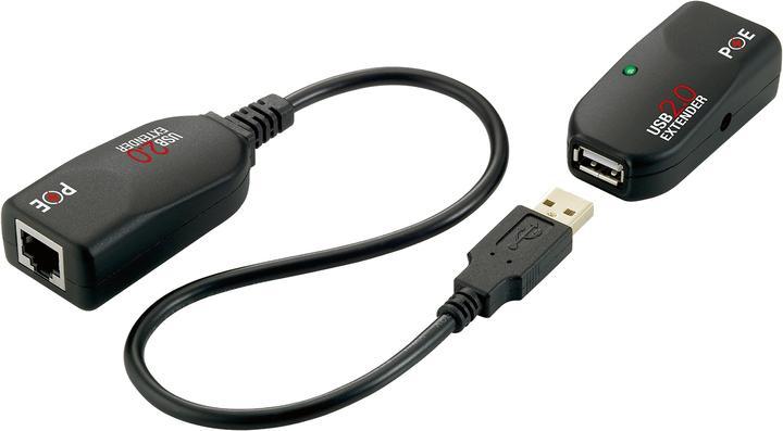 Exsys EX-1441-2 Network transmitter & receiver Schwarz Netzwerk-Erweiterungsmodul (USB, RJ45 (1x))