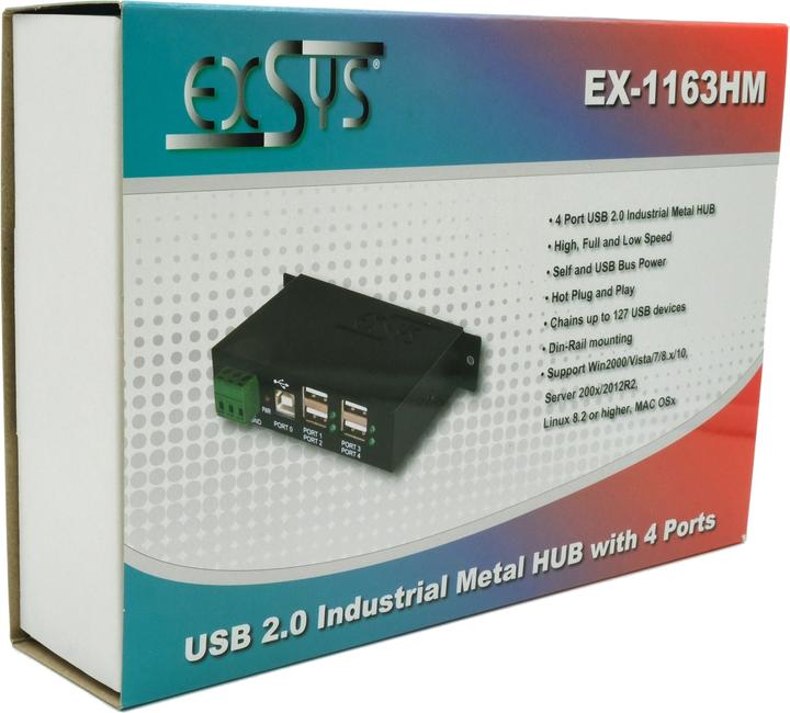 Immagine prodotto Exsys 39788 (USB-B, 4 Porti)