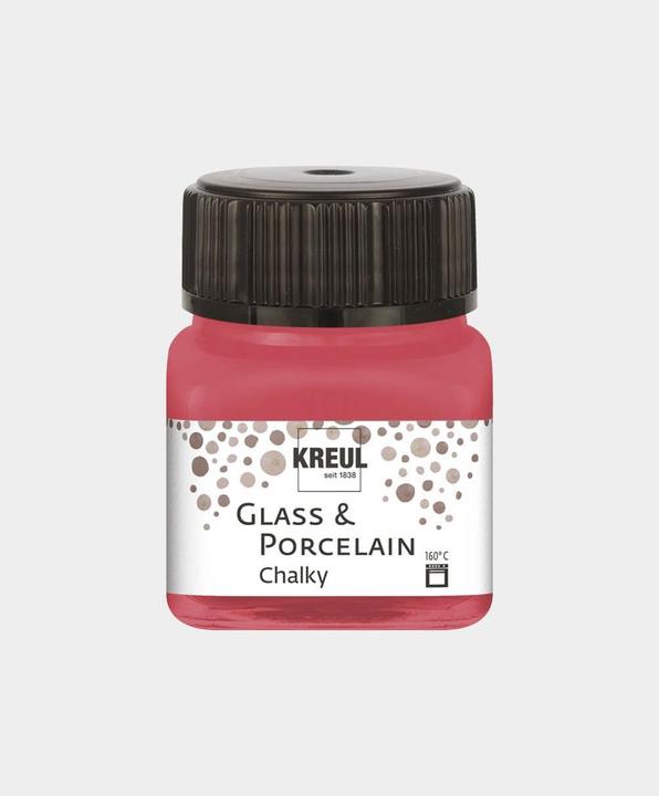 Image du produit Kreul Glass & Porcelain Chalky, peinture pour porcelaine et verre (Cozy Red, 20 ml)