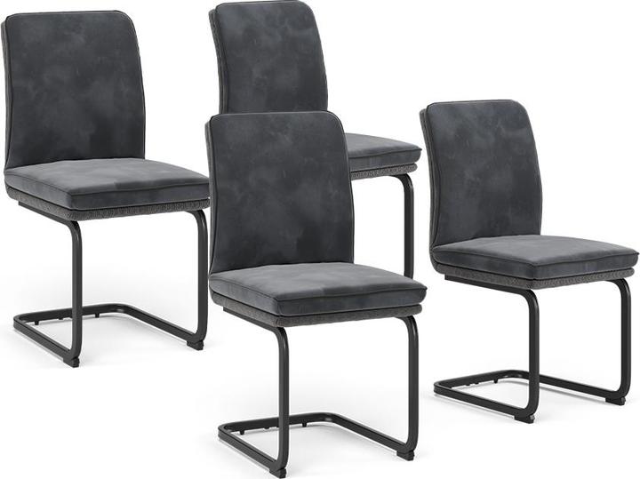 Vichy Cantilever chair Eleganza, Anthracite, Set of 4
