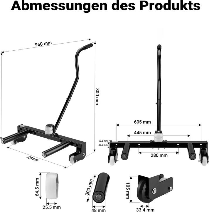 Produktbild XPOtool Reifenmontagewagen 250 kg Radheber 17-56,5 cm (6,5-22,5") Radmontage