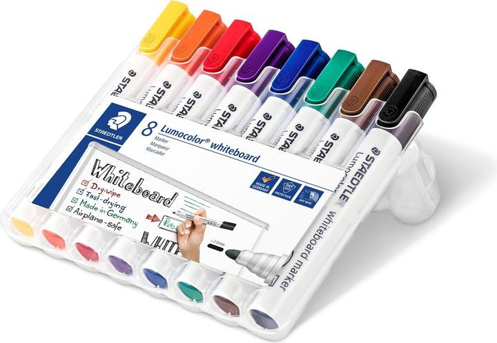 Staedtler Lumocolor 351 (Orange, Violett, Blau, Grün, Braun, Rot, Schwarz, Pink, 2 mm, 8 x)