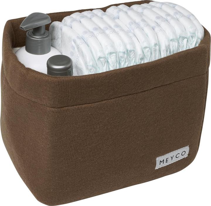 Actual product image Meyco Wrap stitch basket medium Knit basic chocolate