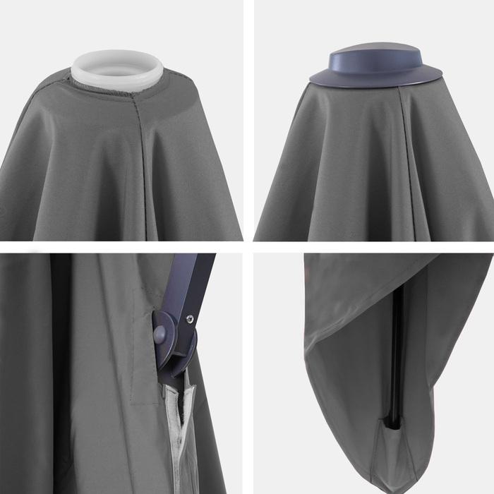 Produktbild Swisshandel24 Bezug für Luxus-Ampelschirm, Sonnenschirmbezug Ersatzbezug, 3x3m (Ø4,24m) Polyester 2,7kg anthrazit (2.95 m)
