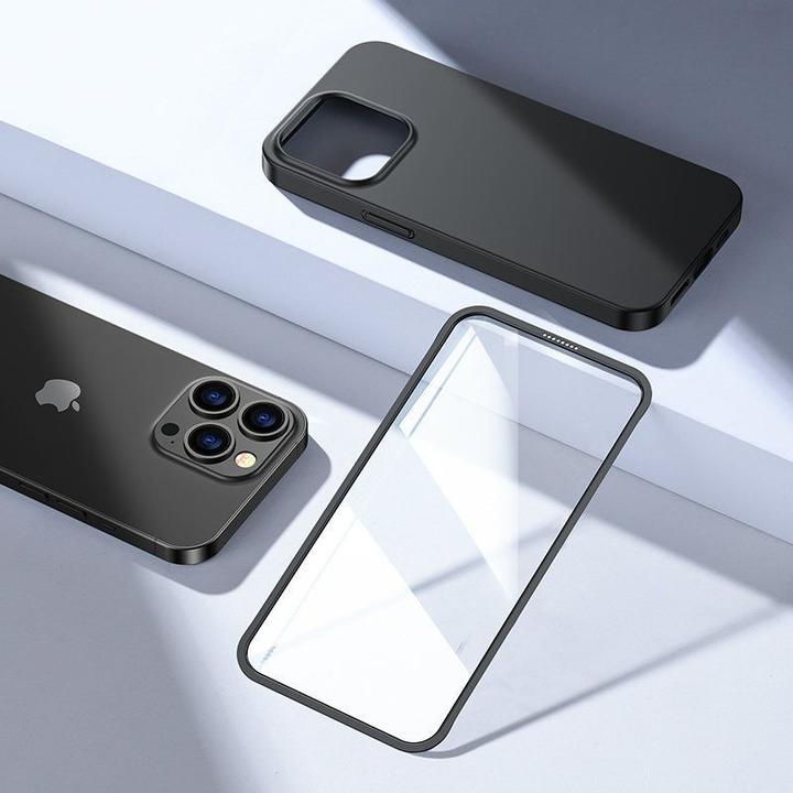 Actual product image Joyroom 360 Full Case front and back cover for iPhone 13 Pro + tempered glass screen protector black (1 Piece, Apple iPhone 13 Pro)