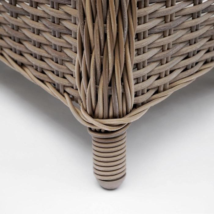 Produktbild Swisshandel24 2x Poly-Rattan Stuhl, Rattanstuhl Gartenstuhl Korbsessel, Spun Poly halbrundes Rattan beige Kissen g