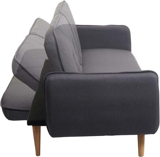 Produktbild Swisshandel24 Schlafsofa, Couch Klappsofa Gästebett Bettsofa, Schlaffunktion Stoff/Textil anthrazit-grau - 69686 (Bettsofa)