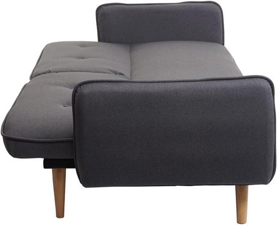 Produktbild Swisshandel24 Schlafsofa, Couch Klappsofa Gästebett Bettsofa, Schlaffunktion Stoff/Textil anthrazit-grau - 69686 (Bettsofa)