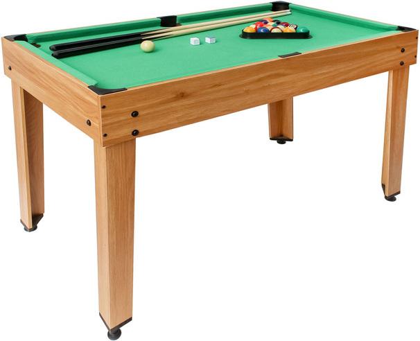 Produktbild Swisshandel24 Tischkicker, Tischfussball Billard Hockey 7in1 Multiplayer Spieletisch, MDF 82x107x60cm Eiche-Opti