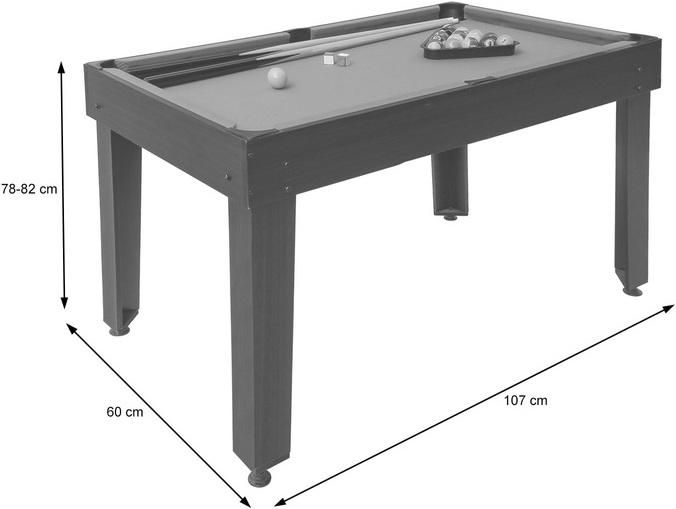 Produktbild Swisshandel24 Tischkicker, Tischfussball Billard Hockey 7in1 Multiplayer Spieletisch, MDF 82x107x60cm Eiche-Opti