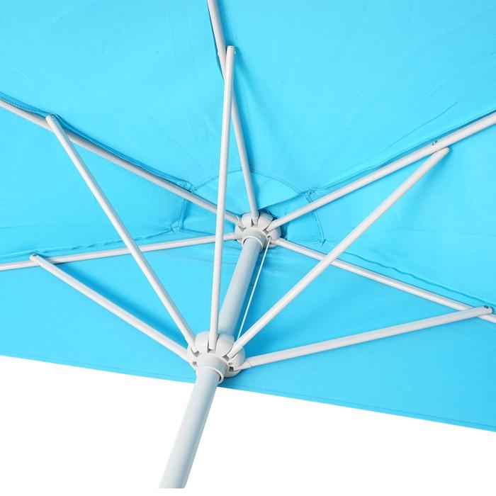 Image du produit Swisshandel24 Parasol alu semi-circulaire, demi-parasol balcon, UV 50+ 270cm turquoise avec support - 19632 (2.60 m)