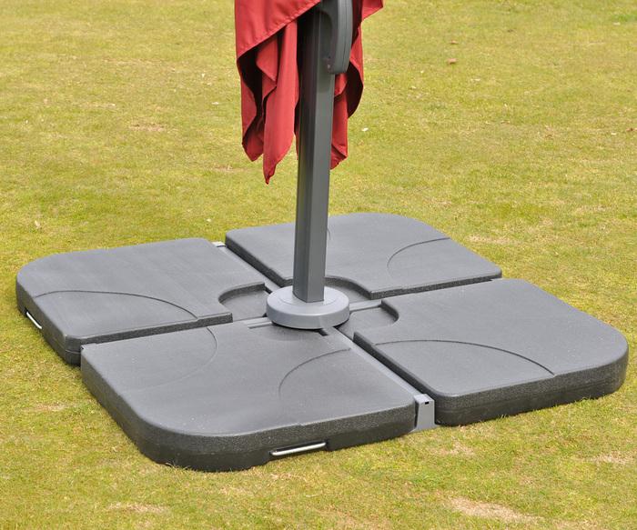 Produktbild Mendler Gastronomie-Ampelschirm, Sonnenschirm, 3x3m (Ø4,24m) Polyester/Alu 23kg - türkis mit Ständer, drehba (0.76 m)