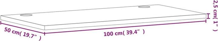Produktbild VidaXL Schreibtischplatte 100x50x2,5 cm Massivholz Buche,Material