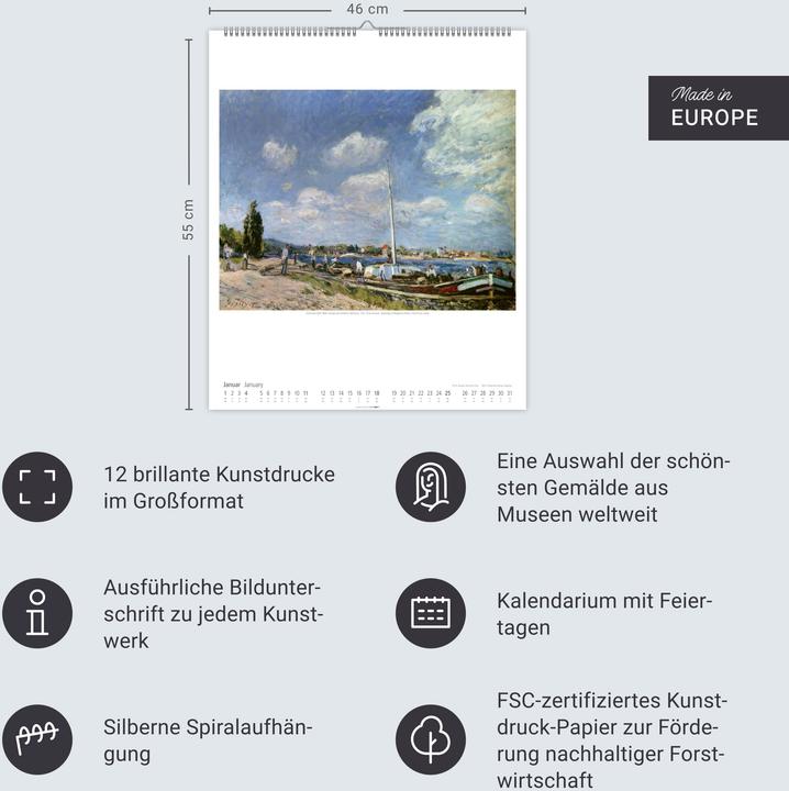 Produktbild Impressionismus Kalender 2026 (46 x 55 cm, Englisch, Deutsch)