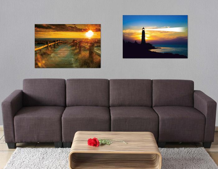 Produktbild Swisshandel24 2x LED-Bild Leinwandbild Leuchtbild Wandbild 60x40cm, Timer - Sea (60 x 40 cm)