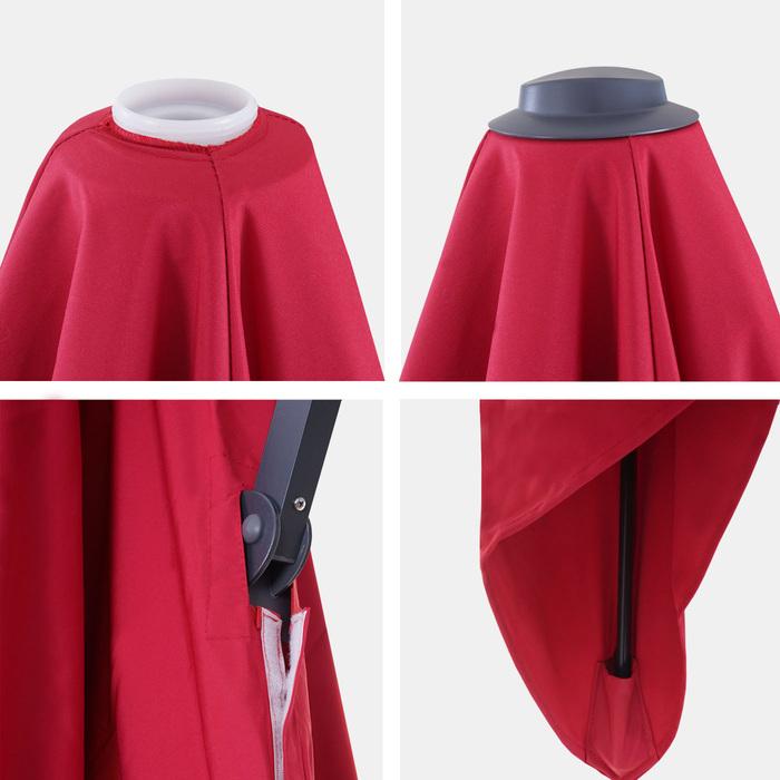 Produktbild Mendler Bezug für Luxus-Ampelschirm mit Flap, Sonnenschirmbezug Ersatzbezug, 3x3m (Ø4,24m) Polyester 3kg bor (2.95 m)