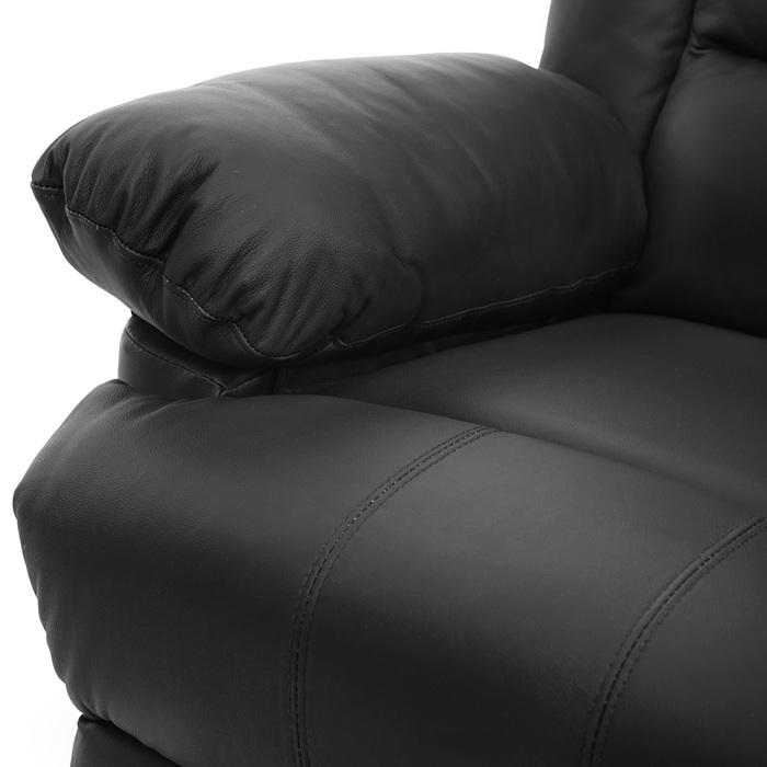 Produktbild Swisshandel24 Fernsehsessel, Relaxsessel Liege Sessel, Leder + Kunstleder 103x83x91cm - schwarz