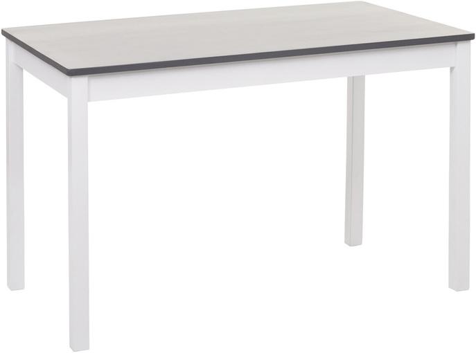 Produktbild Swisshandel24 Esszimmer-Set HWC-F77, Sitzgruppe Esszimmergruppe, Massiv-Holz Landhaus 110cm weiss-grau