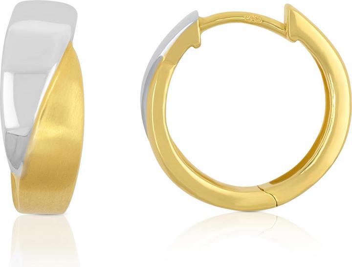 Muau Creolen (750, Weissgold, 18K Gelbgold)