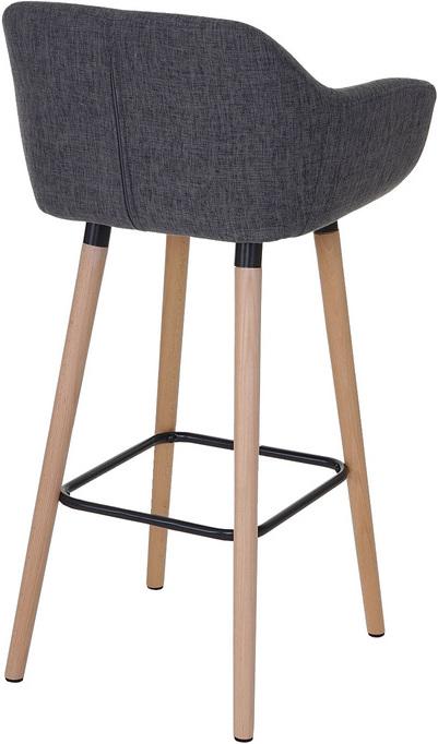Produktbild Swisshandel24 2x Barhocker Malmö, Barstuhl Tresenhocker - Textil, grau