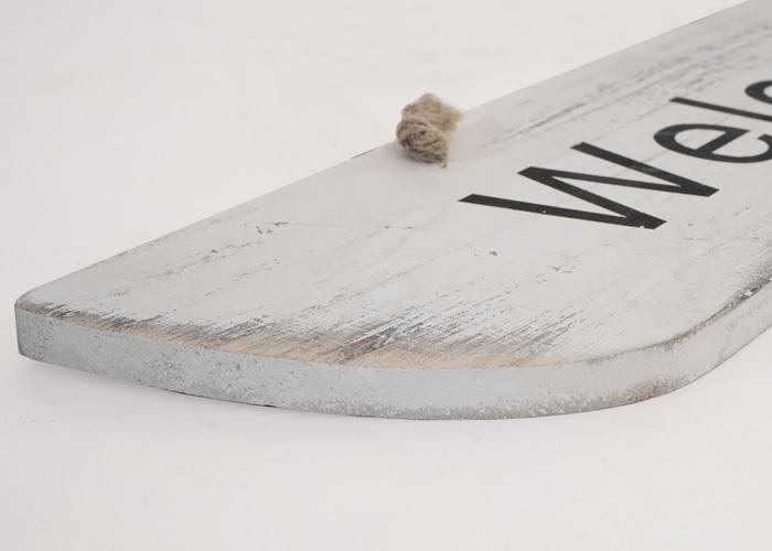 Image du produit Swisshandel24 Panneau mural Welcome, panneau décoratif en bois, look shabby 10x43x1cm blanc (10.5 x 43 x 1 cm)