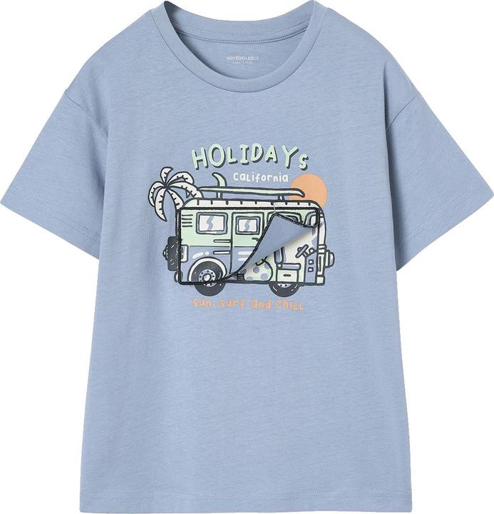 Image du produit Vertbaudet Jungen T-Shirt mit witzigem Print und Recycling-Baumwolle (116)