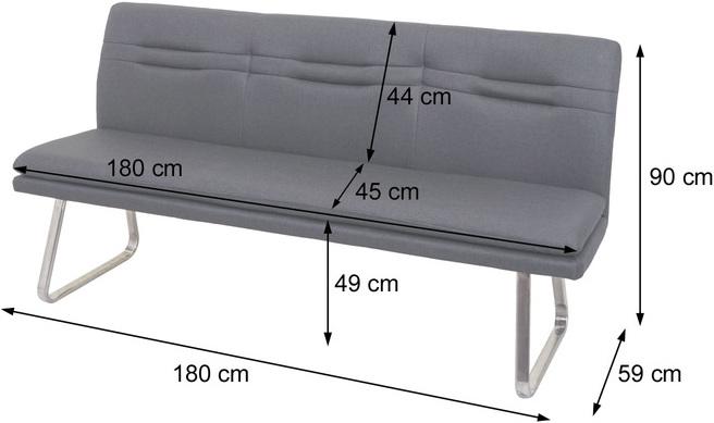 Produktbild Swisshandel24 Esszimmer-Set, Sitzgruppe Esszimmergruppe Esszimmergarnitur, Stoff/Textil Edelstahl gebürstet - grau