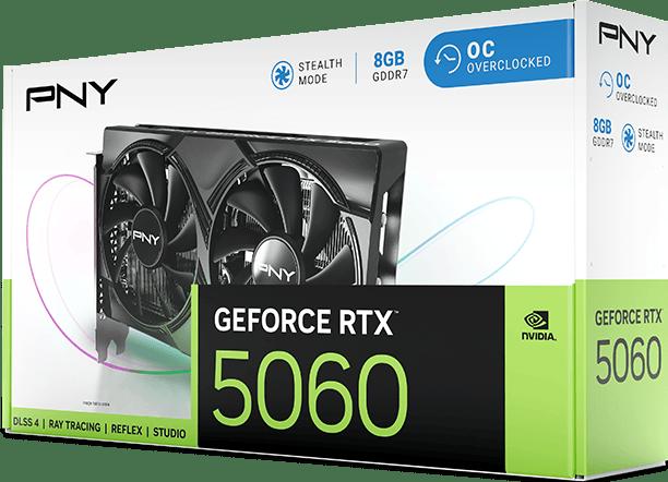 Image du produit PNY GeForce RTX 5060 Overclocked Dual Fan (8 Go)