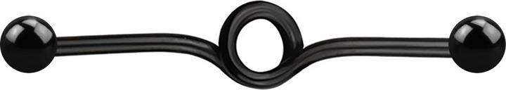 Image du produit Star Piercing Barbell noir boucle avec deux boules (sans laiton)
