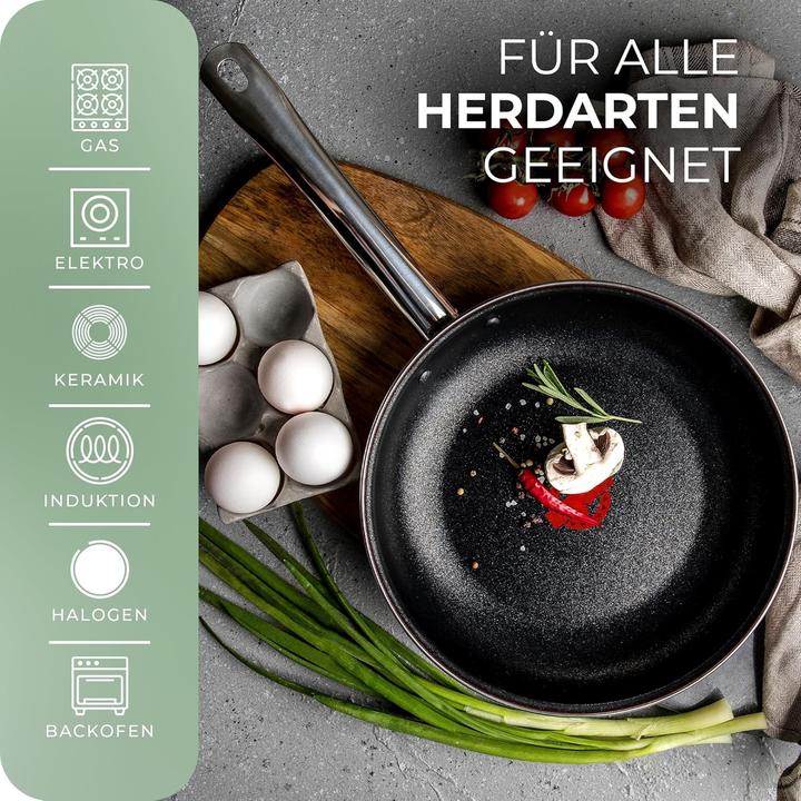 Produktbild Novaliv Energiesparpfanne 24 cm Einsparung bis zu 40% - Emaillierter Stahl, Antihaft Beschichtung in (24 cm, Bratpfanne, Stahl)