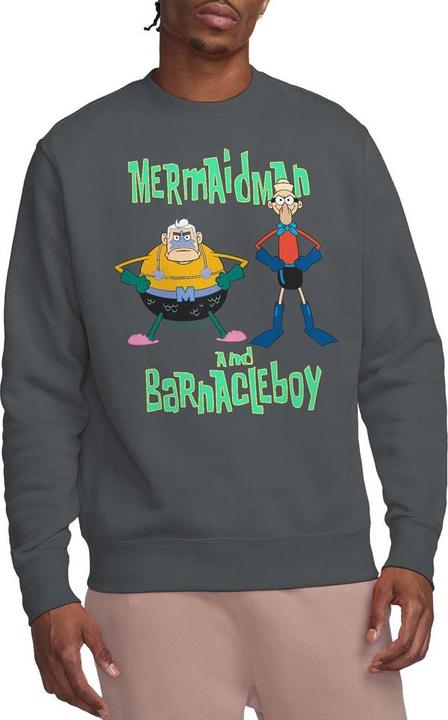Immagine prodotto Spongebob Squarepants Felpa L'Uomo Sirena e il Ragazzo Barnacle Adulto Unisex (M)