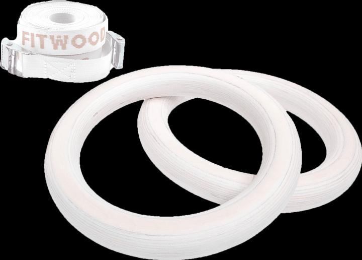 Actual product image Fitwood ULPU MINI Gym Rings Ribbons White