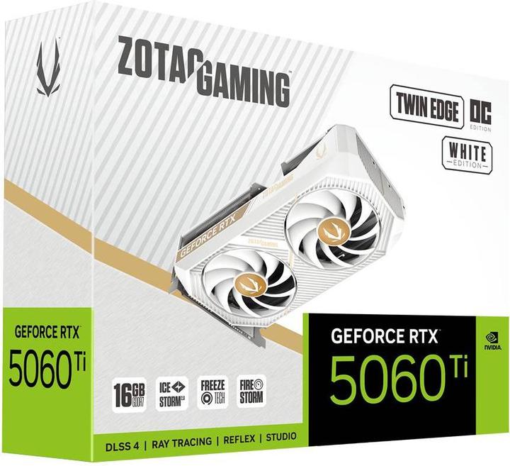 Immagine prodotto Zotac GAMING GeForce RTX 5060 Ti 16GB Twin Edge OC GDDR7 3xDP 1xHDMI White Edition (16 GB)