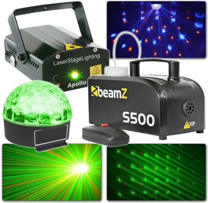 Immagine prodotto BeamZ Komplettes Lichtset - Plug and Play Light Set mit Laser, LED -Licht -Effekt und