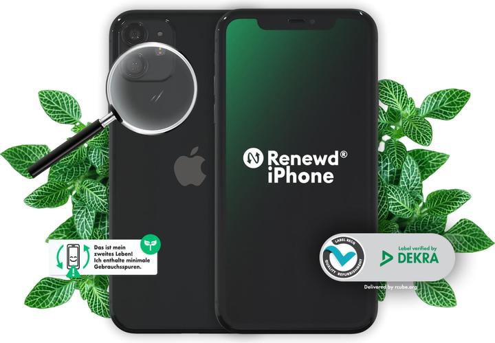 Produktbild Renewd iPhone 11 (64 GB, Schwarz, 6.10", 12 Mpx, Dual SIM, A / Wie neu)