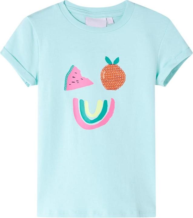 VidaXL Kinder-T-Shirt Hellblau 128,Material: 95 % Baumwolle. 5 (128)