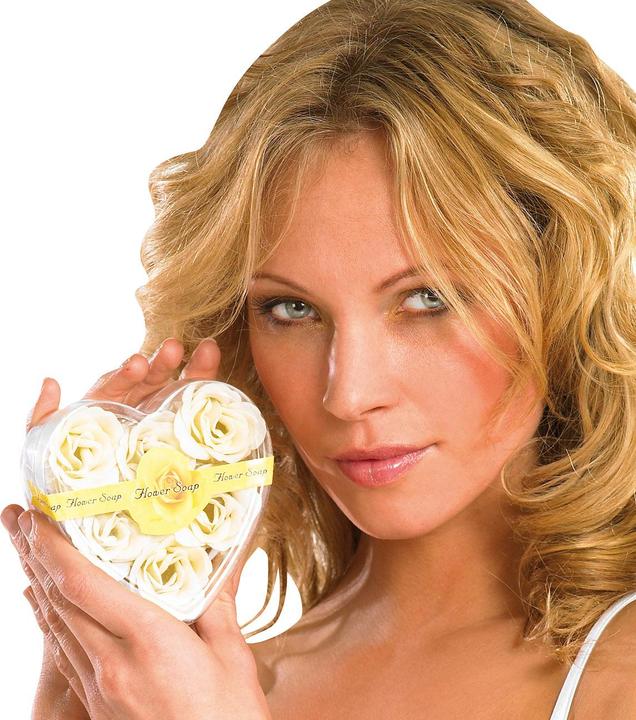 Produktbild Pearl 6 cremeweisse Rosen-Duftseifen in Geschenk-Box, 2er Pack (Seifenlotion)
