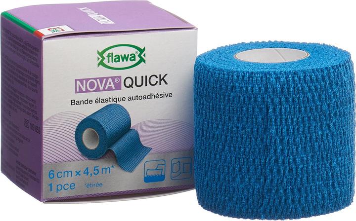 Actual product image Flawa Quick kohäsive Reissbinde 6cmx4.5m blau