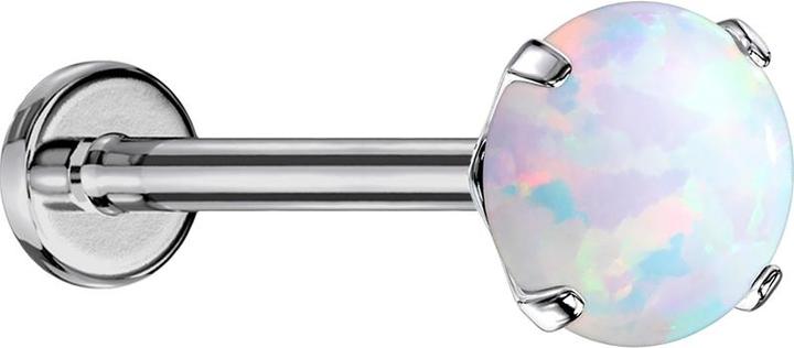 Immagine prodotto Star Piercing Labret Micro Threadless argento Set bianco opale (Titanio G23, senza ottone)