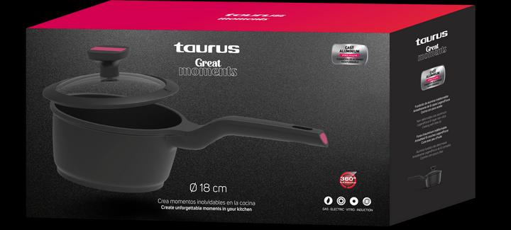 Actual product image Taurus Great Best Moments 18 cm pot with lid - KCK3018 (18 cm, Saucepan, Cast iron)