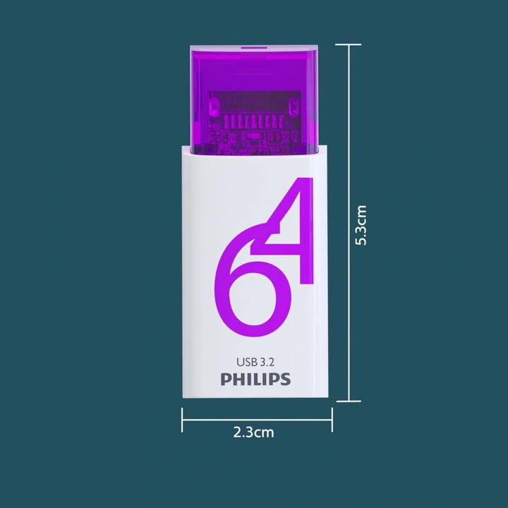 Image du produit Philips USB 3.2 64 Go Click Series Gen 1 USB-C (64 Go, USB-C)