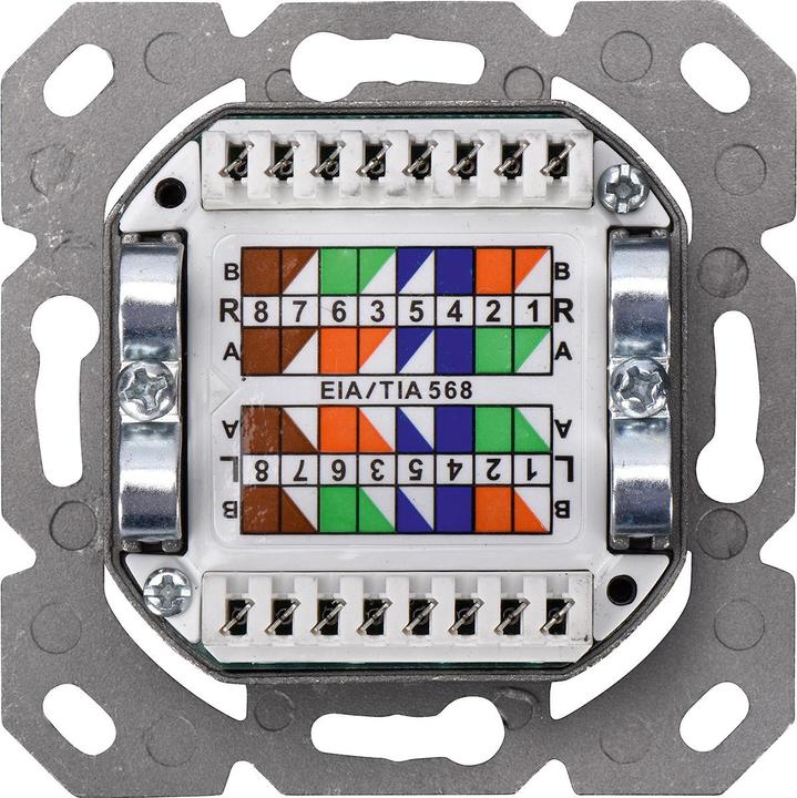 Actual product image Digitus CAT 5e Modular junction box shielded 2x RJ45 8P8C LSA Colour Pure white Surface-mounted