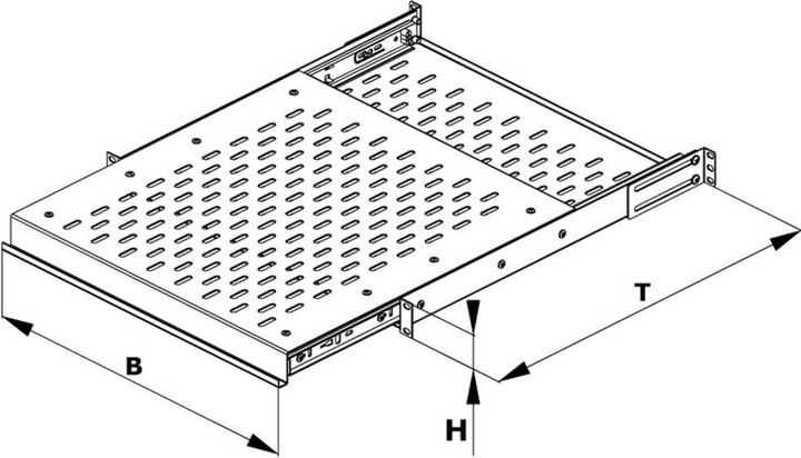Actual product image Conteg 26205059 19 inch Apparaatbodem voor patchkast Uittrekbaar Zwart