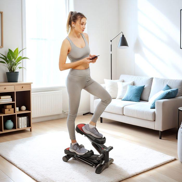 Image du produit Swisshandel24 Mini-Stepper für Zuhause Up-Down Stepper mit LCD-Display bis 100 kg Schwarz