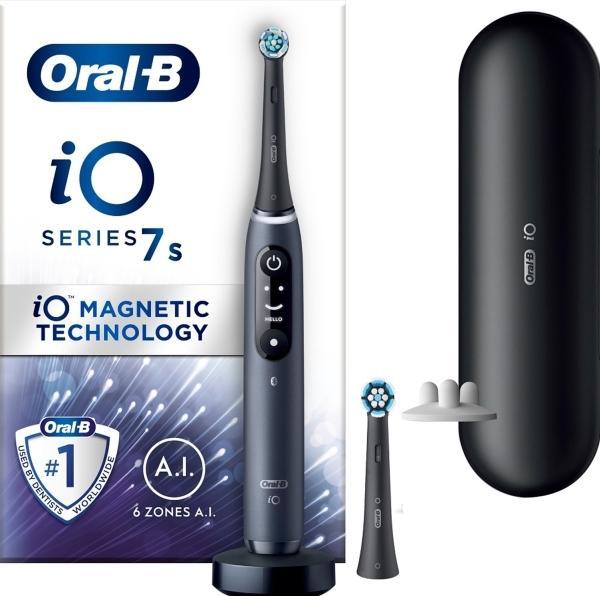 Oral-B iO Series 7s Elektrische Zahnbürste, schwarz (Oszillierende Zahnbürste)