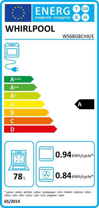 Energie-Label Whirlpool WS68G8CHX/E