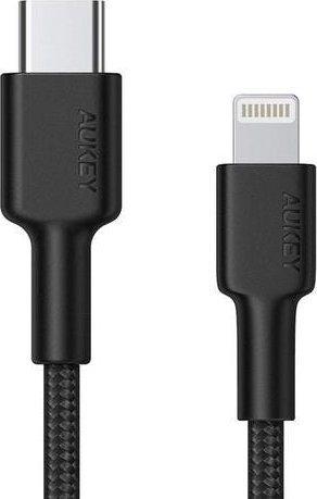 Actual product image Aukey Braided Nylon USB-C to Lightning Cable 1.8m (1.80 m, USB 2.0, 27 W)