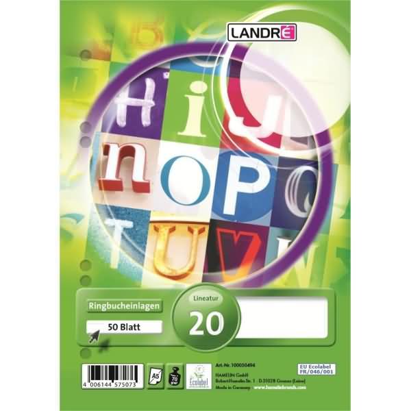 Image du produit Landré A5 Pochettes pour classeurs à anneaux
