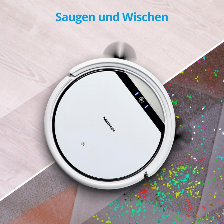 Actual product image Medion Robot Vacuum Cleaner with mopping function E32 SW (Vacuum mopping robot)
