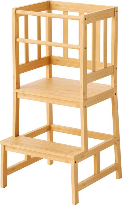 Toboli Tour d'apprentissage pour enfants en bambou, avec treillis et jambes de force 46x46x90cm